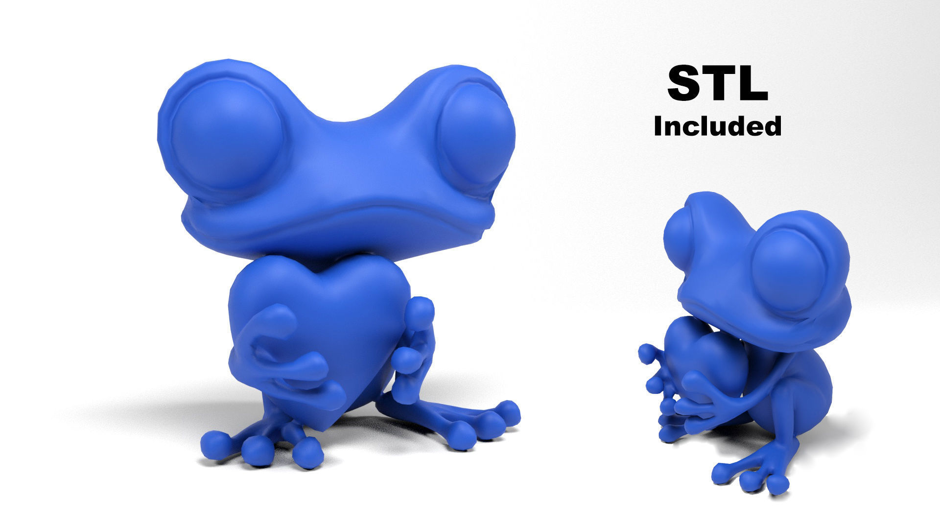 Loving frog Low-poly 3D model_8