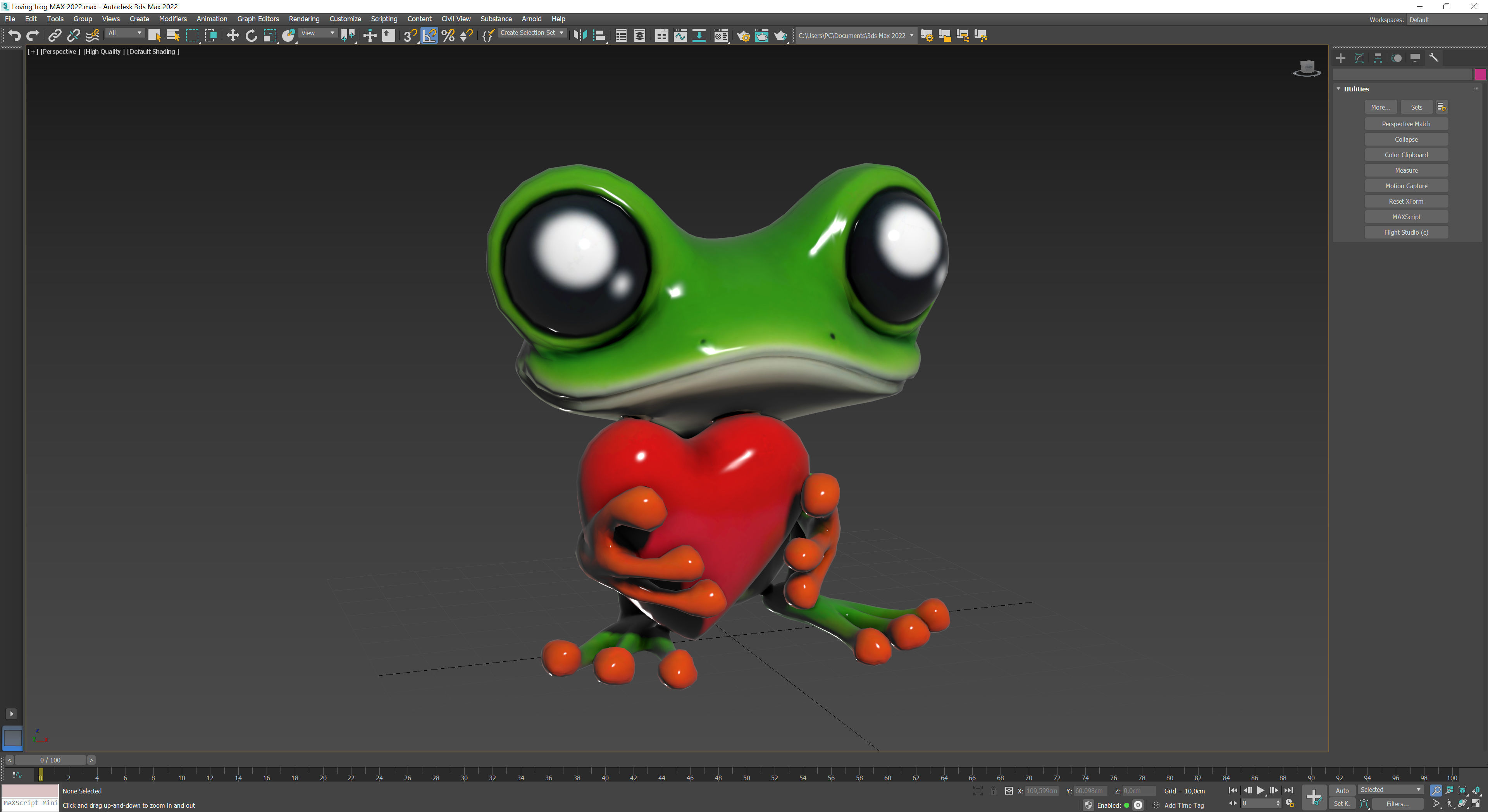 Loving frog Low-poly 3D model_10
