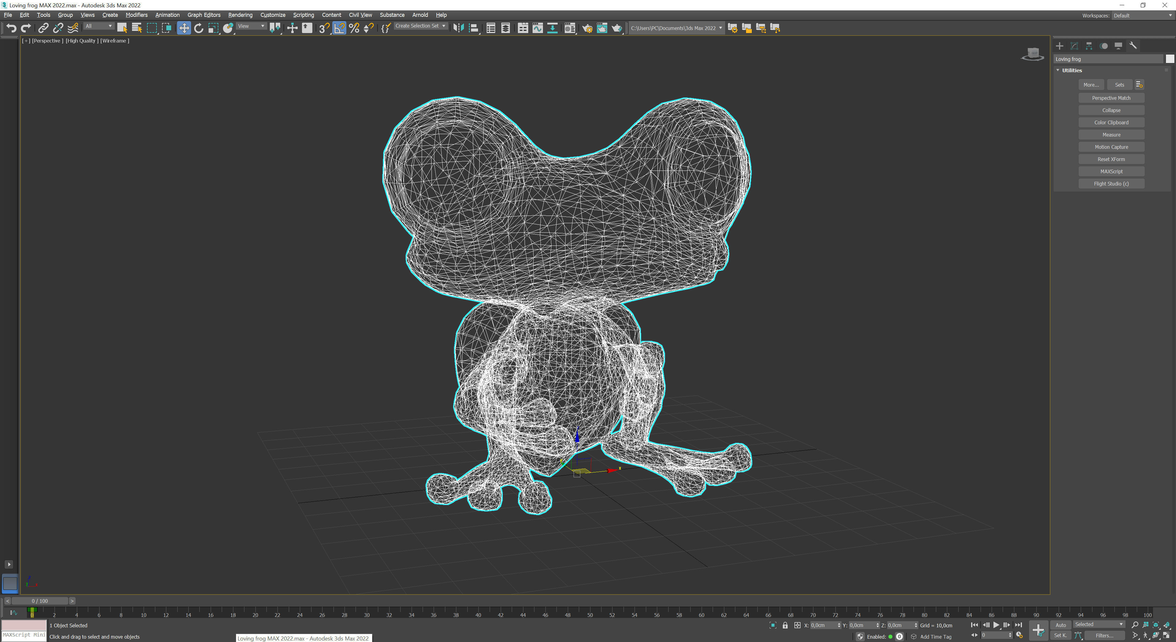 Loving frog Low-poly 3D model_11