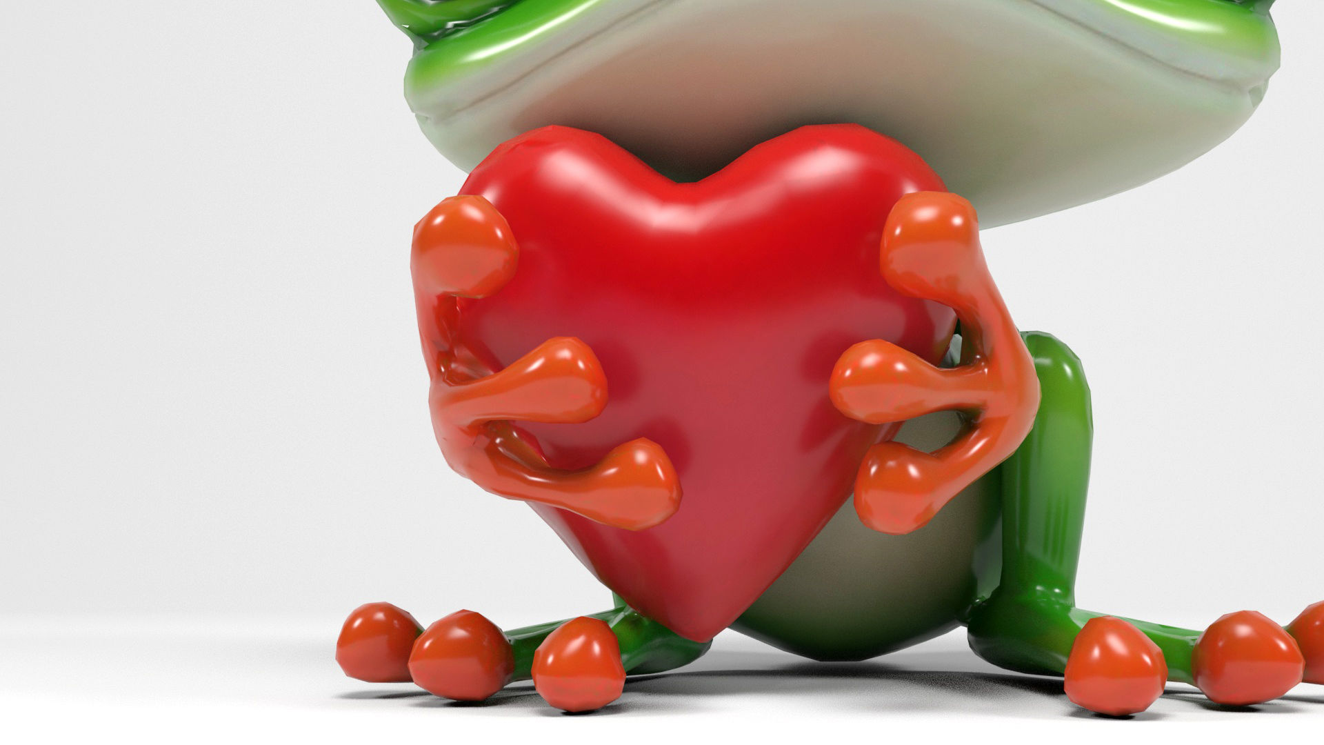 Loving frog Low-poly 3D model_7