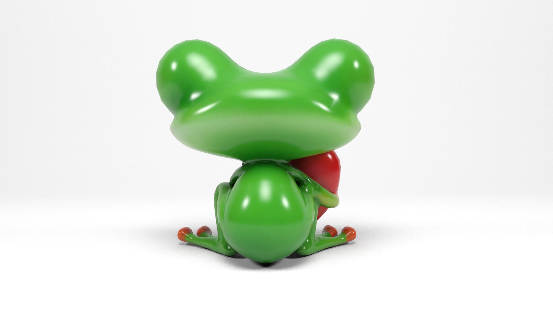 Loving frog Low-poly 3D model_6