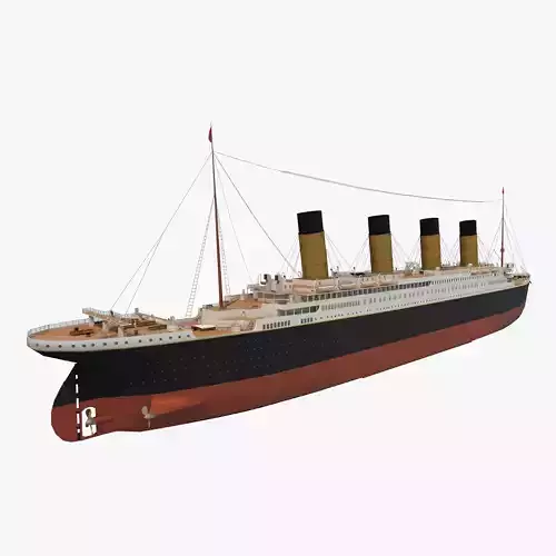 RMS Titanic ship PBR Low-poly 3D model