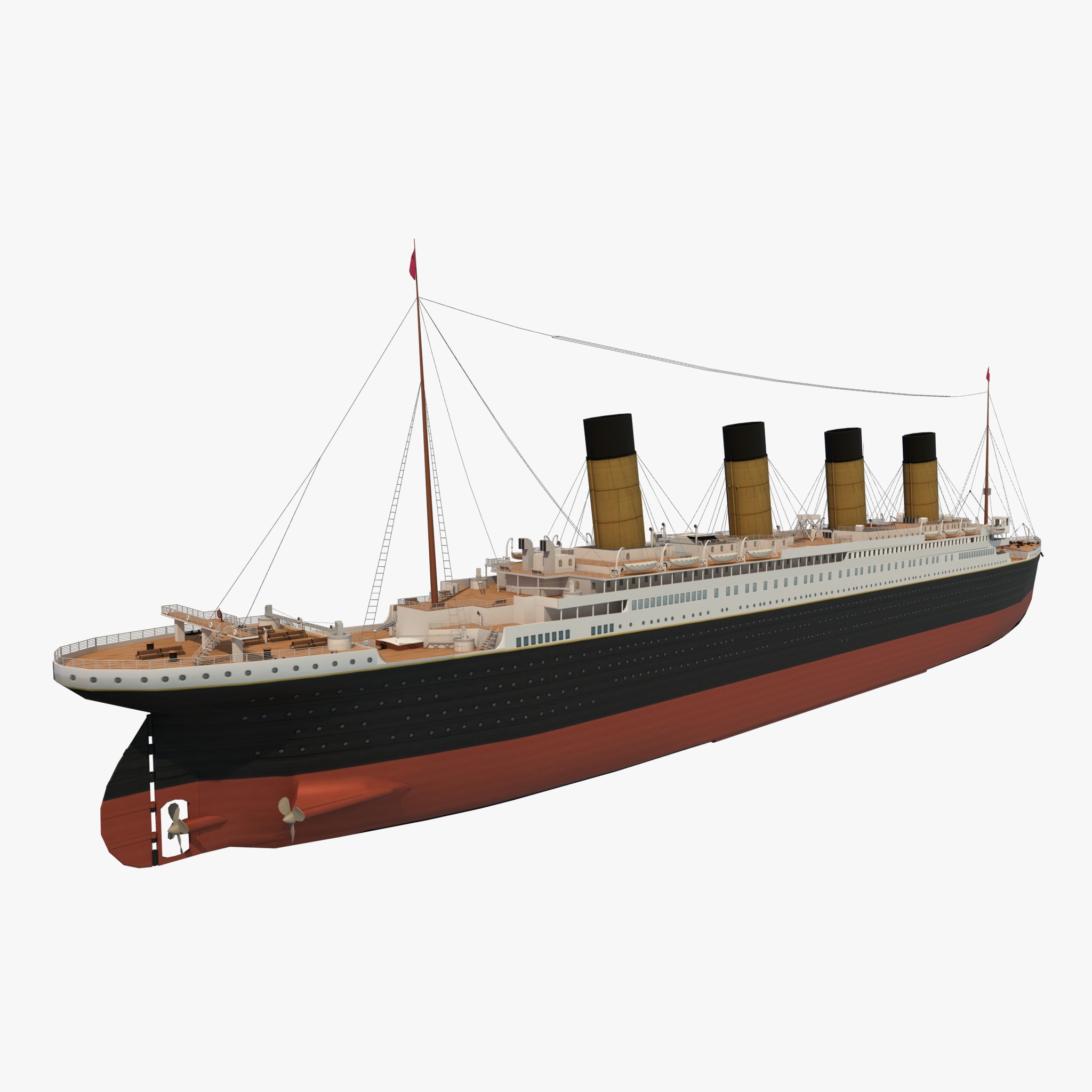 RMS Titanic ship PBR Low-poly 3D model_1