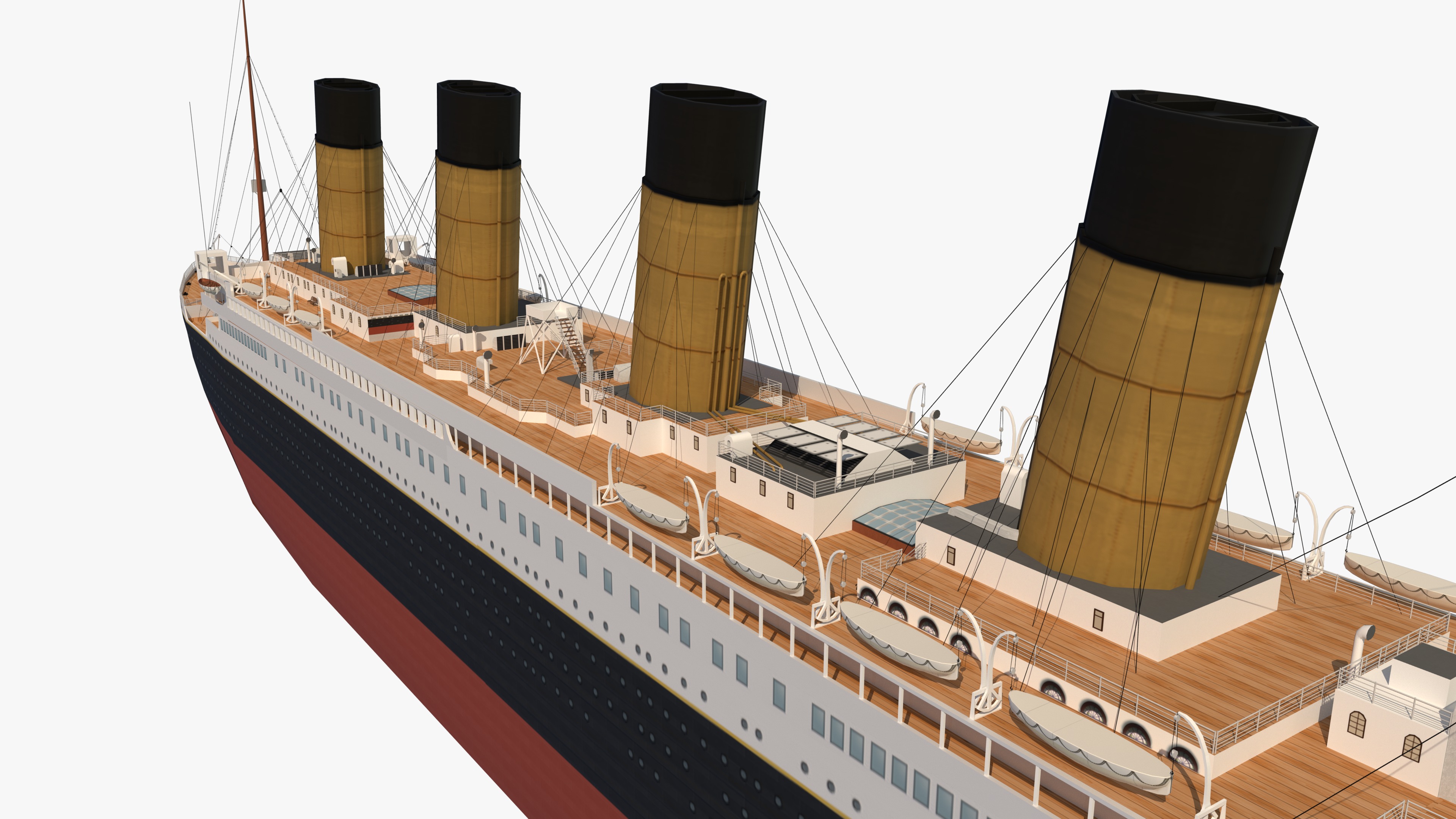 RMS Titanic ship PBR Low-poly 3D model_23