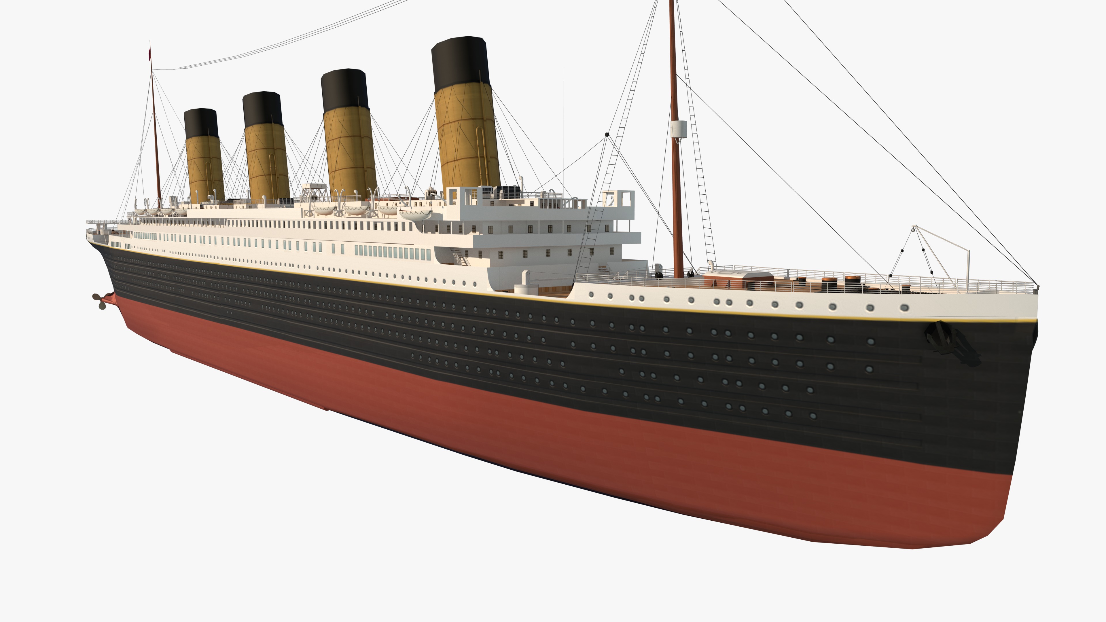 RMS Titanic ship PBR Low-poly 3D model_13