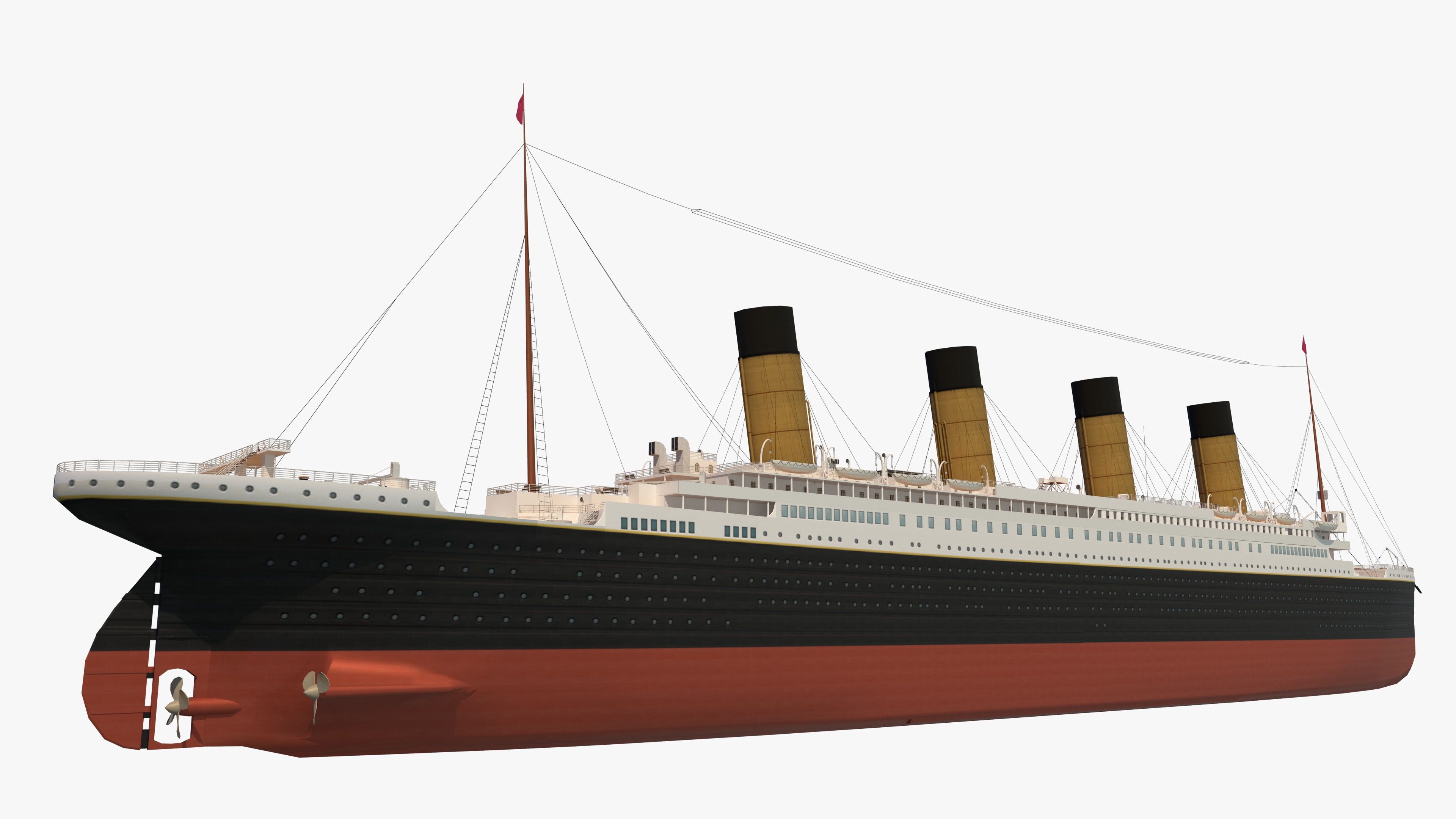 RMS Titanic ship PBR Low-poly 3D model_14