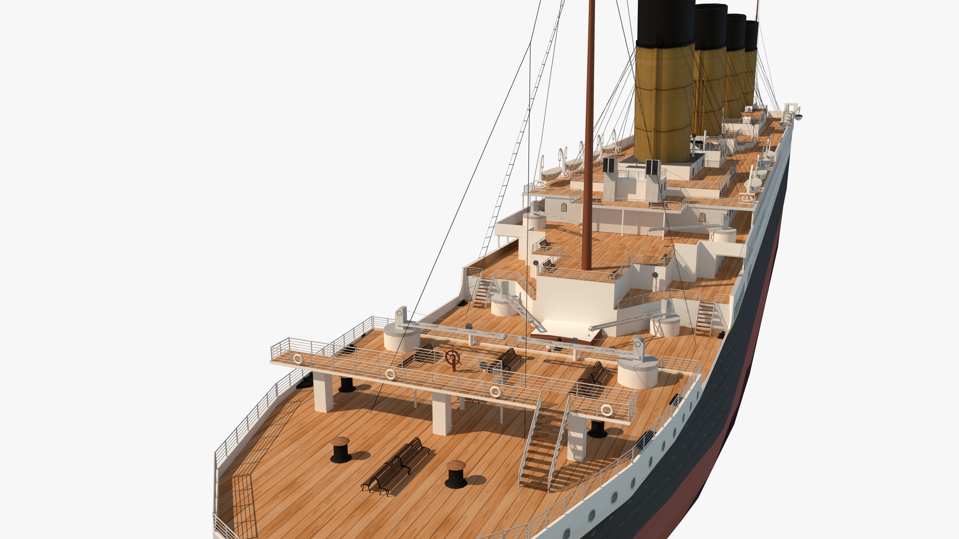 RMS Titanic ship PBR Low-poly 3D model_18