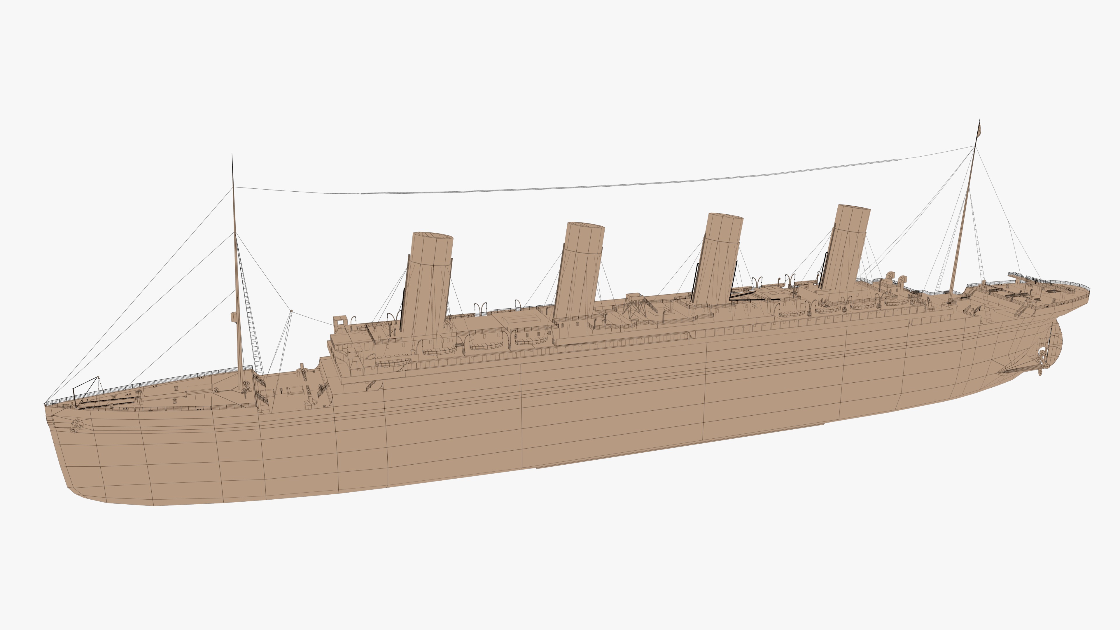 RMS Titanic ship PBR Low-poly 3D model_6
