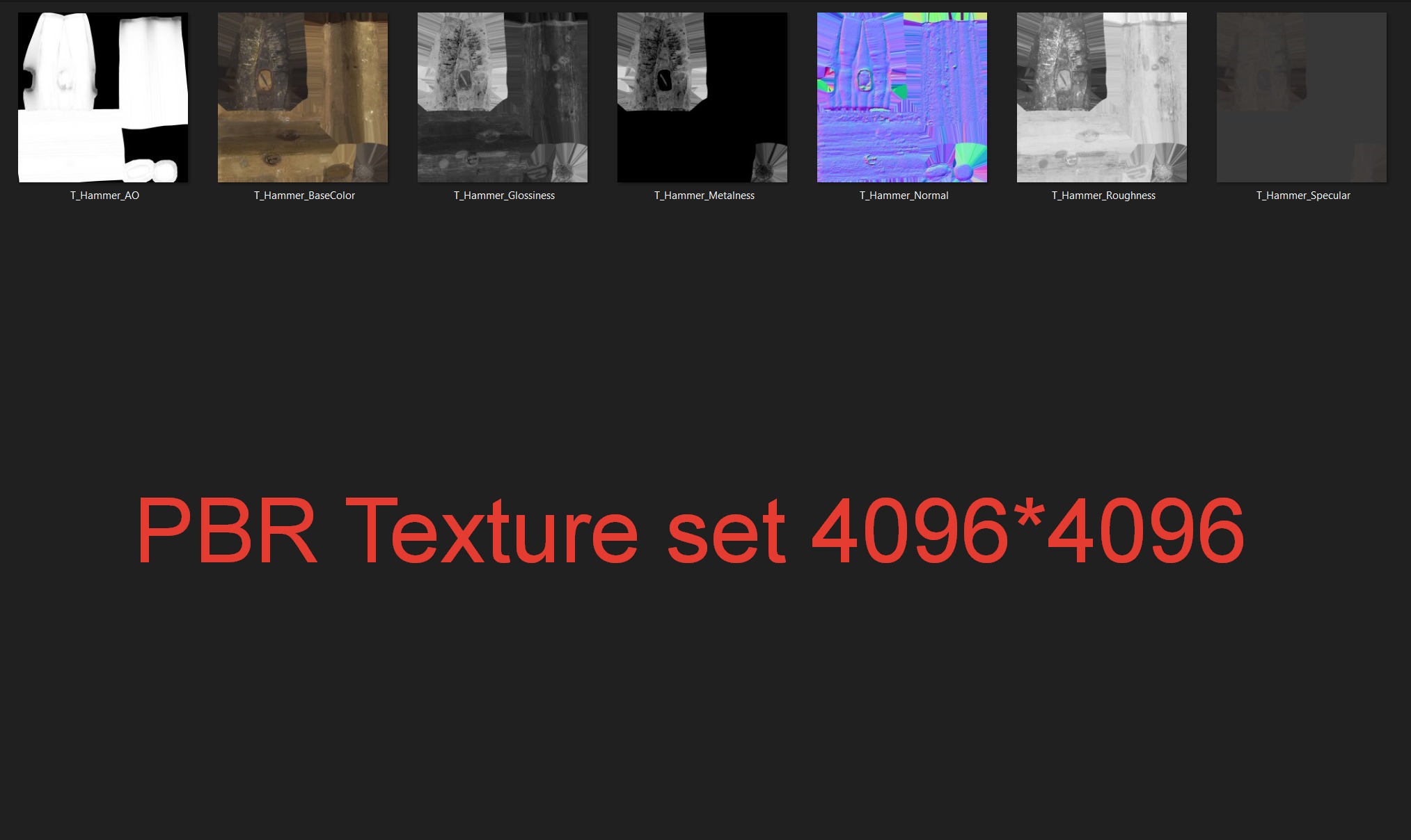 Hammer PBR Low-poly 3D model_7