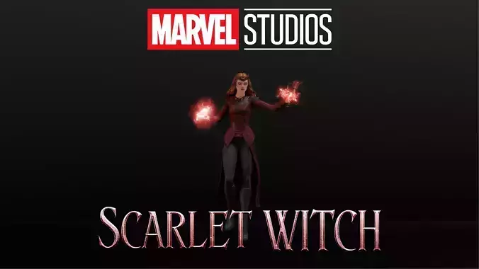 Scarlet Witch Low-poly 3D model
