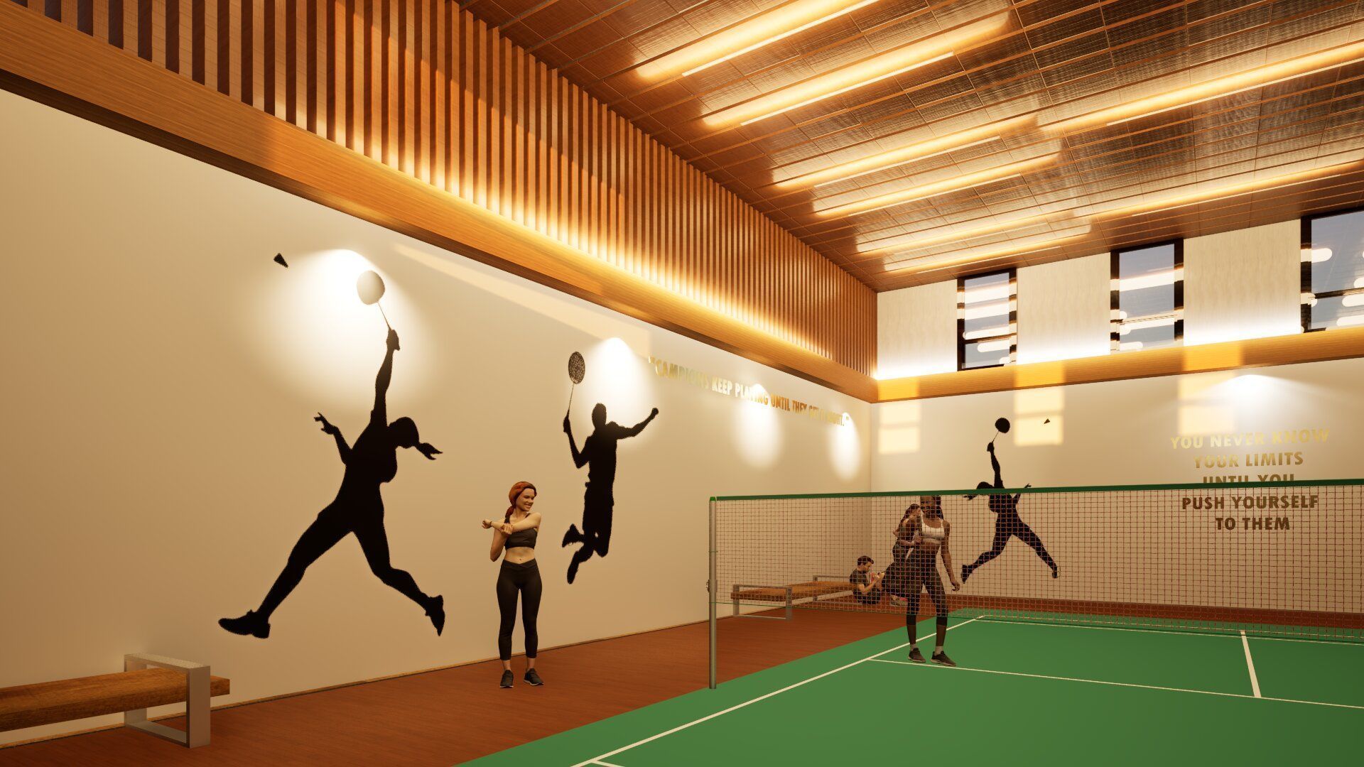 Indoor Badminton and Tennis Court 3D Model Low-poly 3D model_9