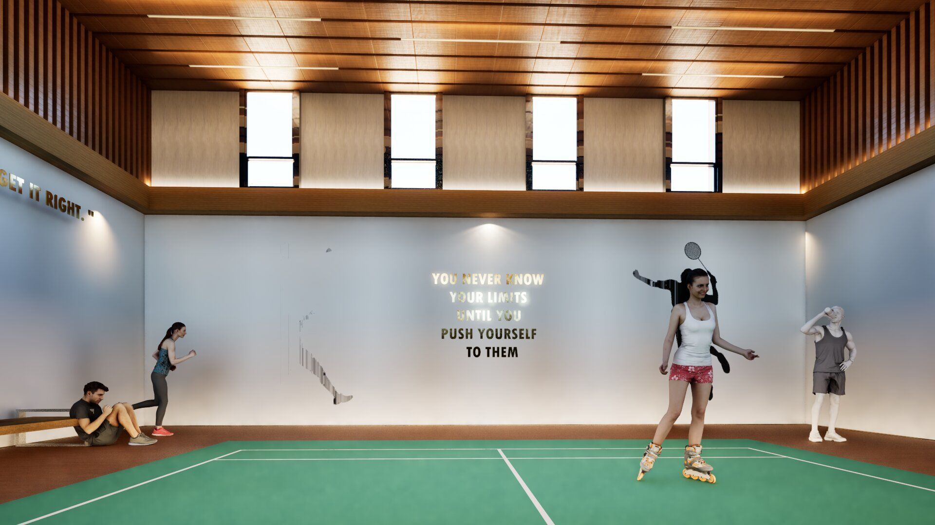 Indoor Badminton and Tennis Court 3D Model Low-poly 3D model_15