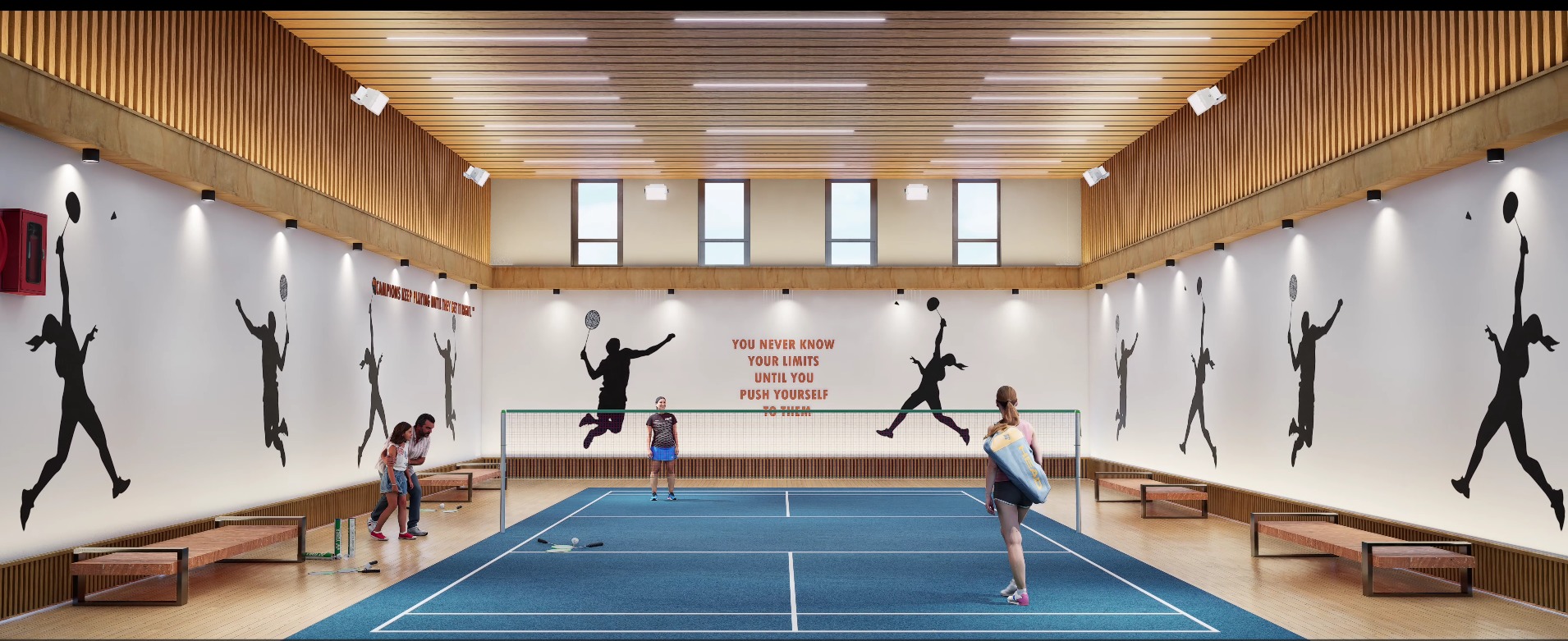 Indoor Badminton and Tennis Court 3D Model Low-poly 3D model_2