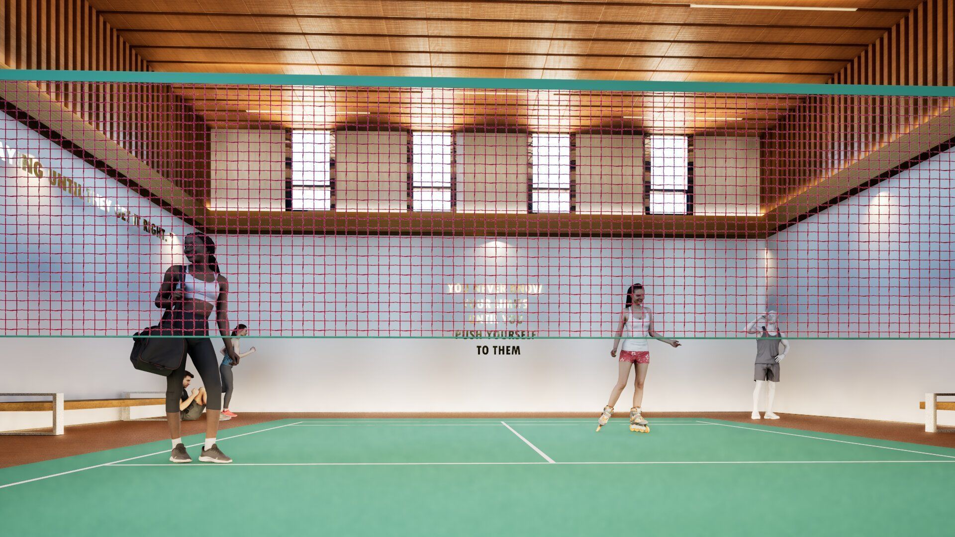 Indoor Badminton and Tennis Court 3D Model Low-poly 3D model_7