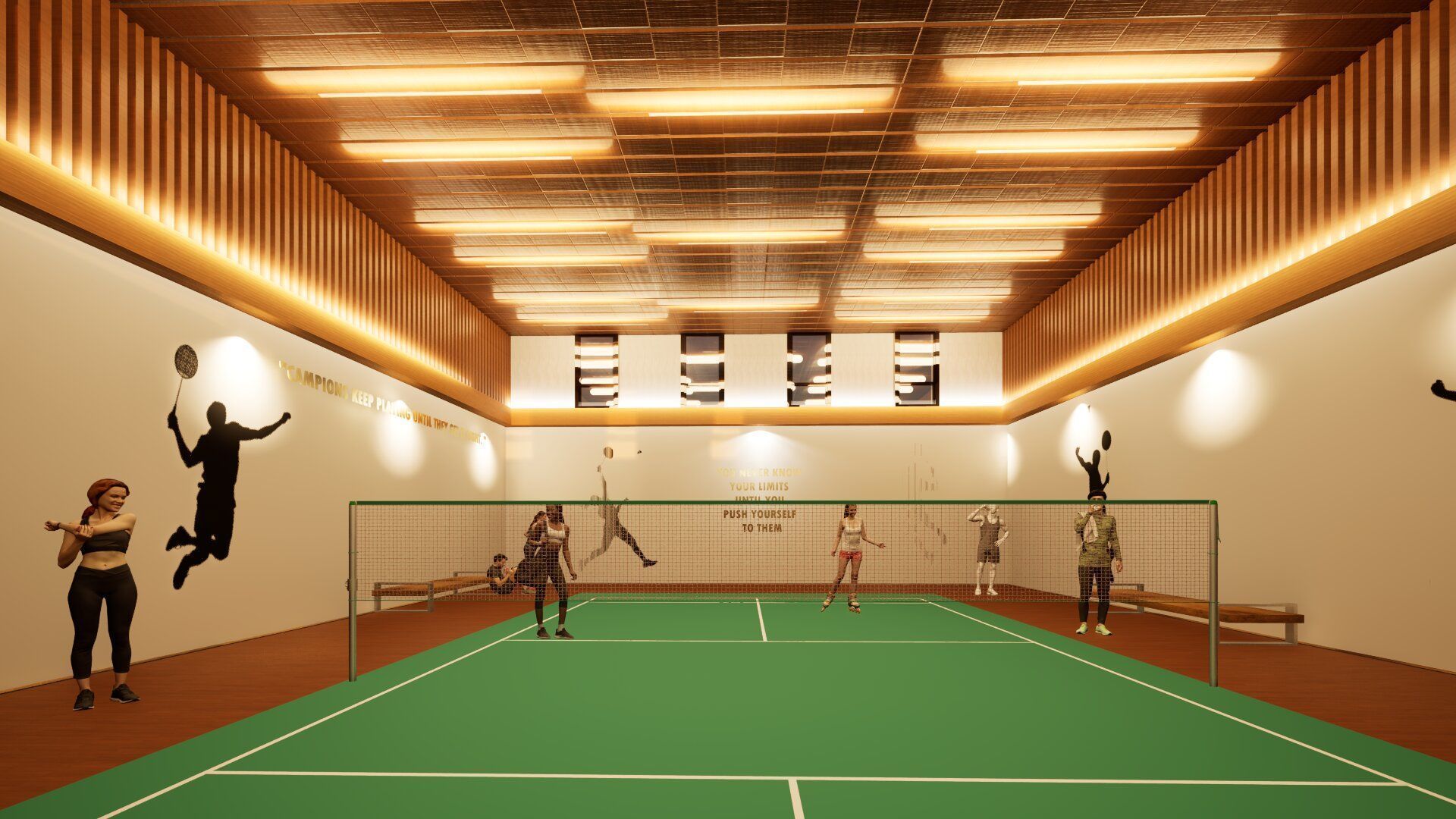 Indoor Badminton and Tennis Court 3D Model Low-poly 3D model_10