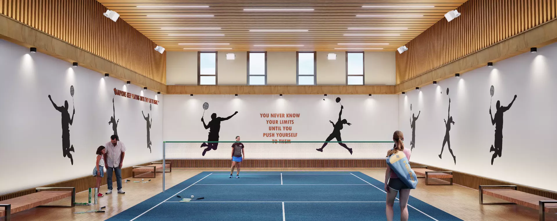 Indoor Badminton and Tennis Court 3D Model Low-poly 3D model_0