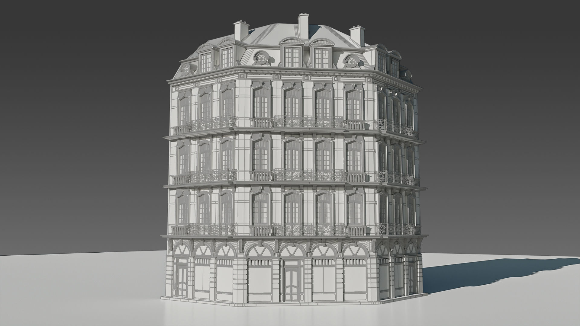 Classic European Modular Apartment 3D model_21