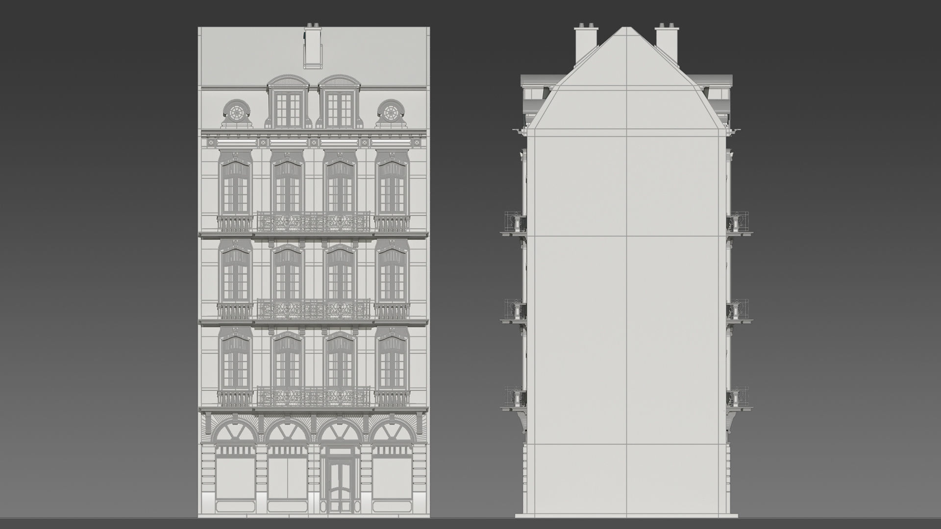 Classic European Modular Apartment 3D model_4