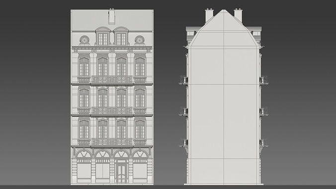 Classic European Modular Apartment 3D model 5
