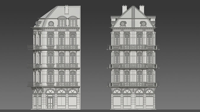 Classic European Modular Apartment 3D model 7