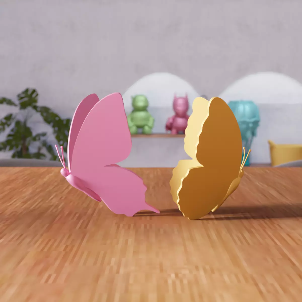 Monarch and Swallowtail Butterfly - 393 3D print model_4