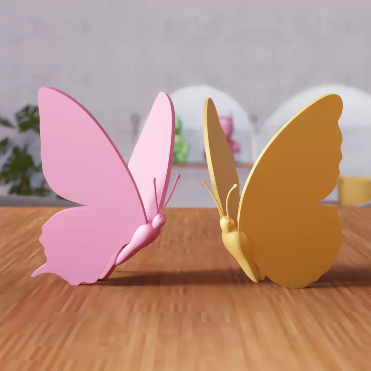 Monarch and Swallowtail Butterfly - 393 3D print model_0