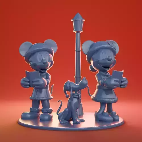 mickey mouse - minnie mouse - pluto NAVIDAD Christmas 3D print model