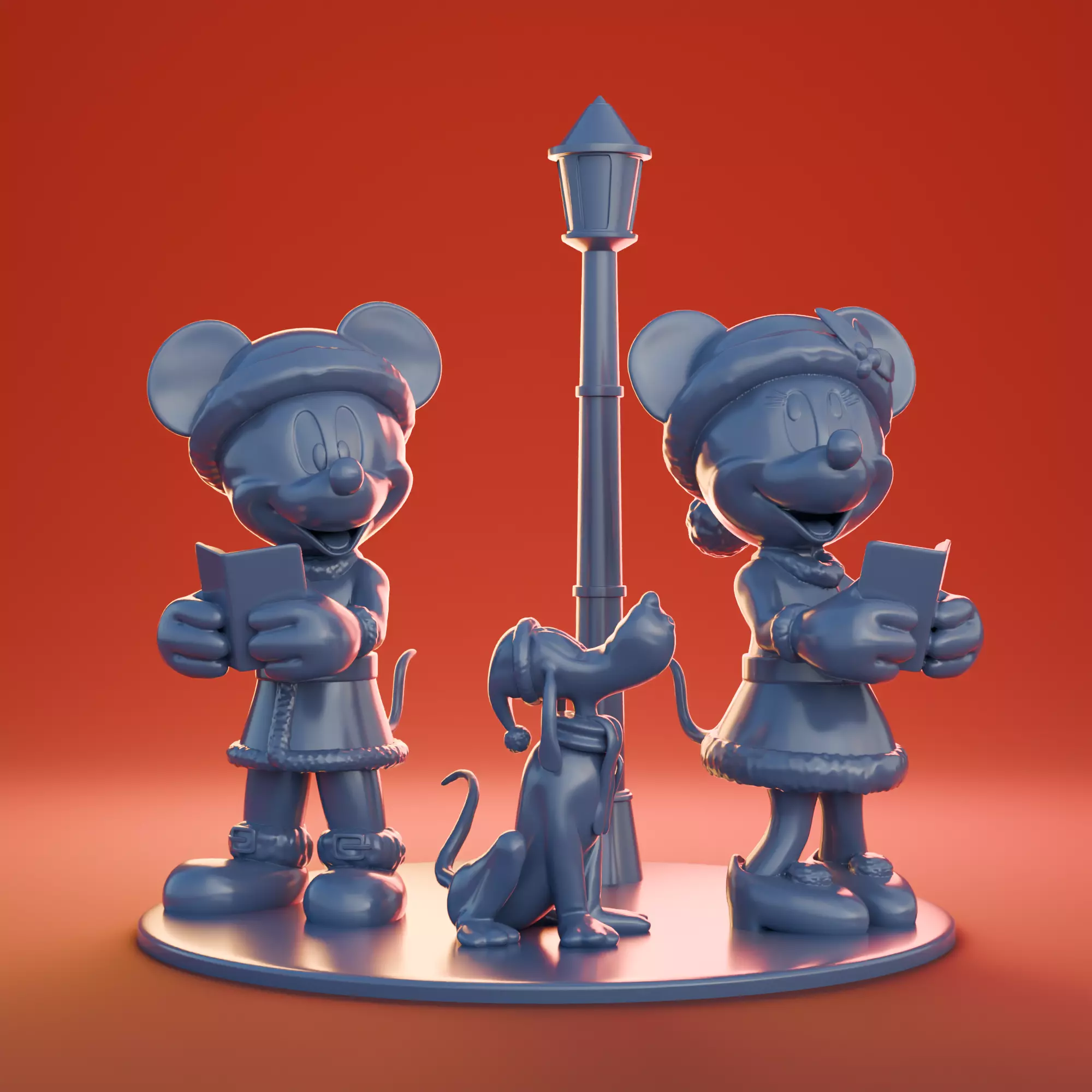 mickey mouse - minnie mouse - pluto NAVIDAD Christmas 3D print model_0