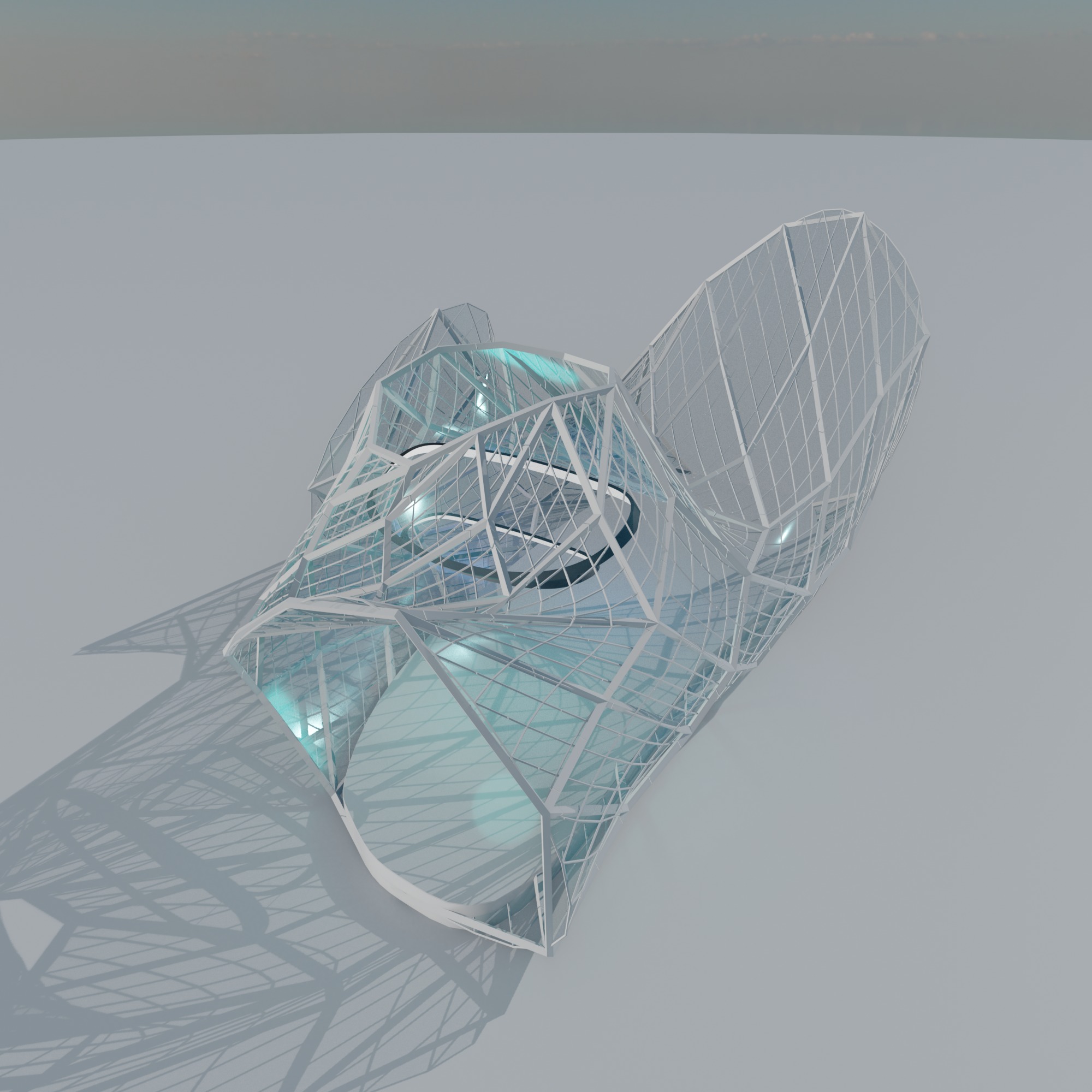 Bridge Sci fi Futuristic exhibition Exterior and Interior 3D 3D model_3