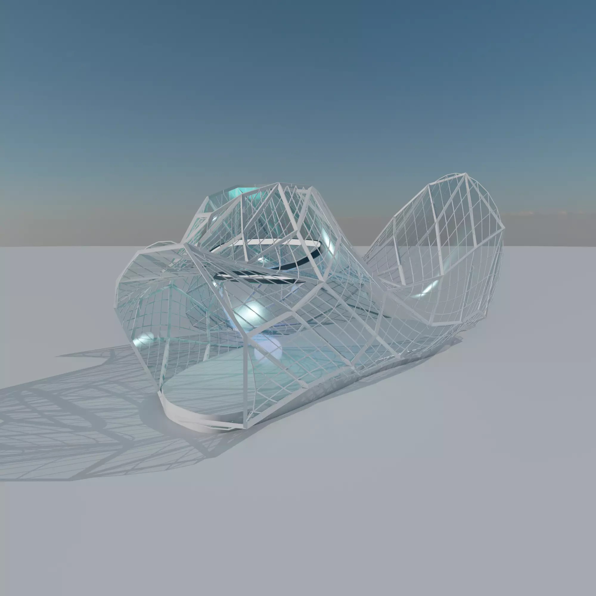 Bridge Sci fi Futuristic exhibition Exterior and Interior 3D 3D model_0