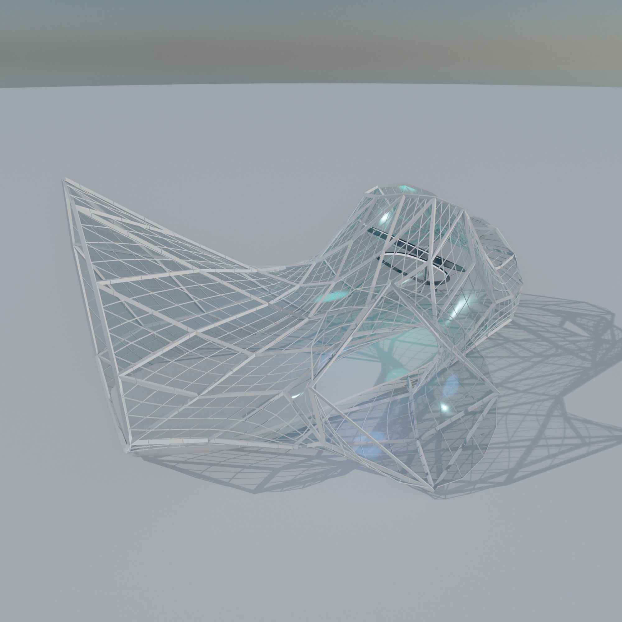 Bridge Sci fi Futuristic exhibition Exterior and Interior 3D 3D model_7