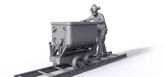 FIGUR BERGMANN LORE BERGARBEITER MINER GAFFER DIORAMA 3D print model