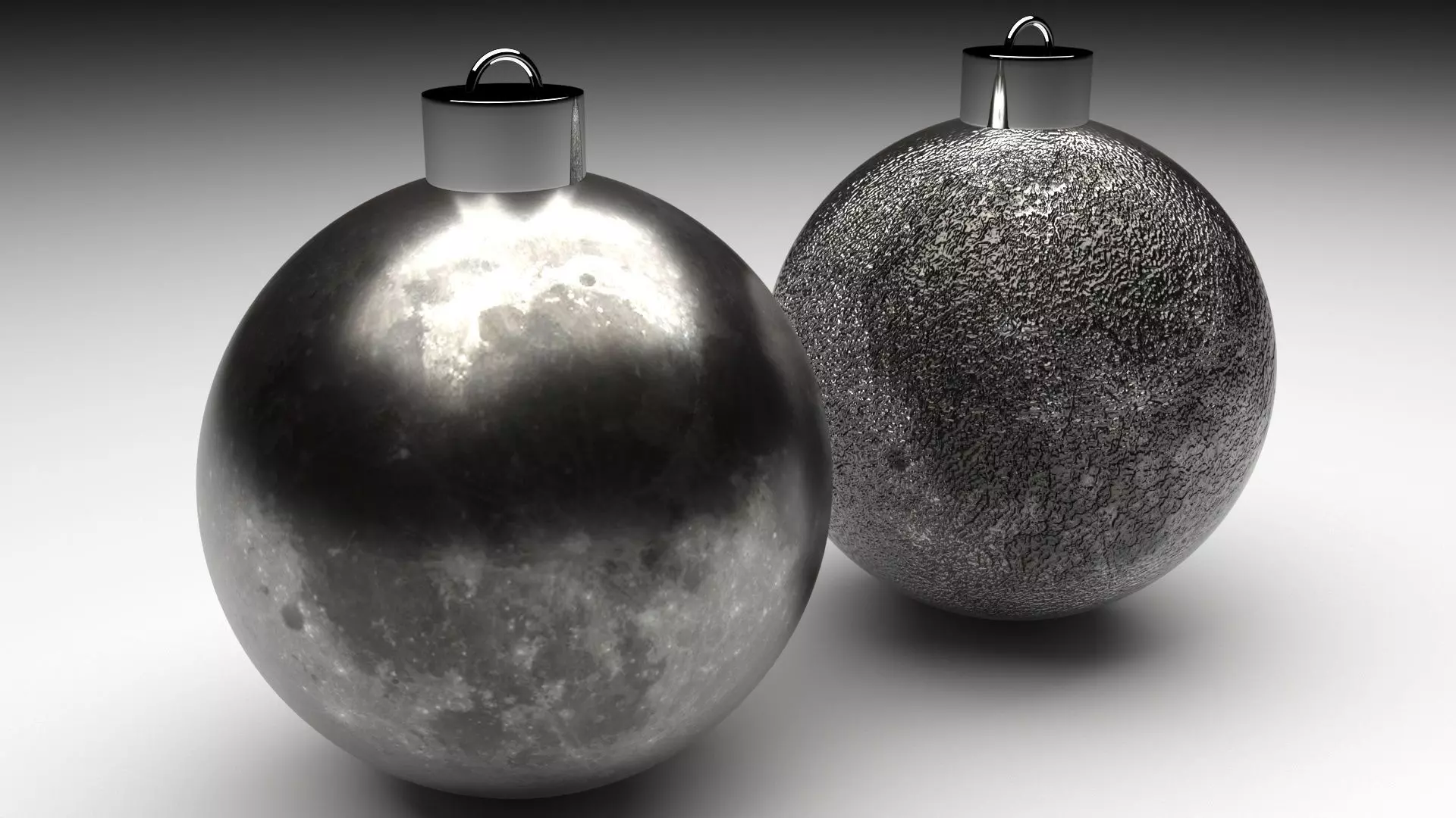 Moon Christmas Balls Set 3D model