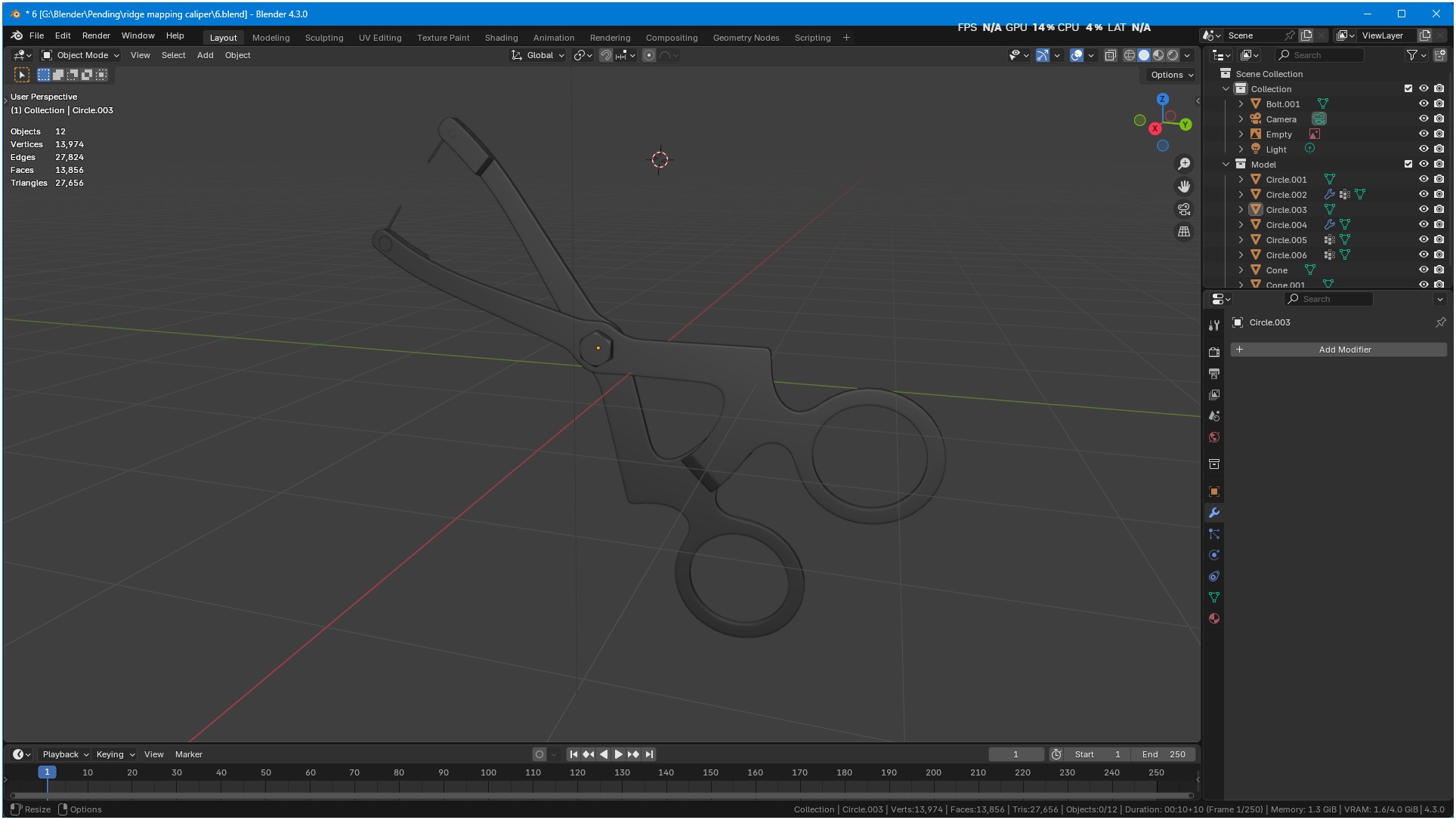 Ridge Mapping Caliper Surgical Dental 3d Model 3D model_10