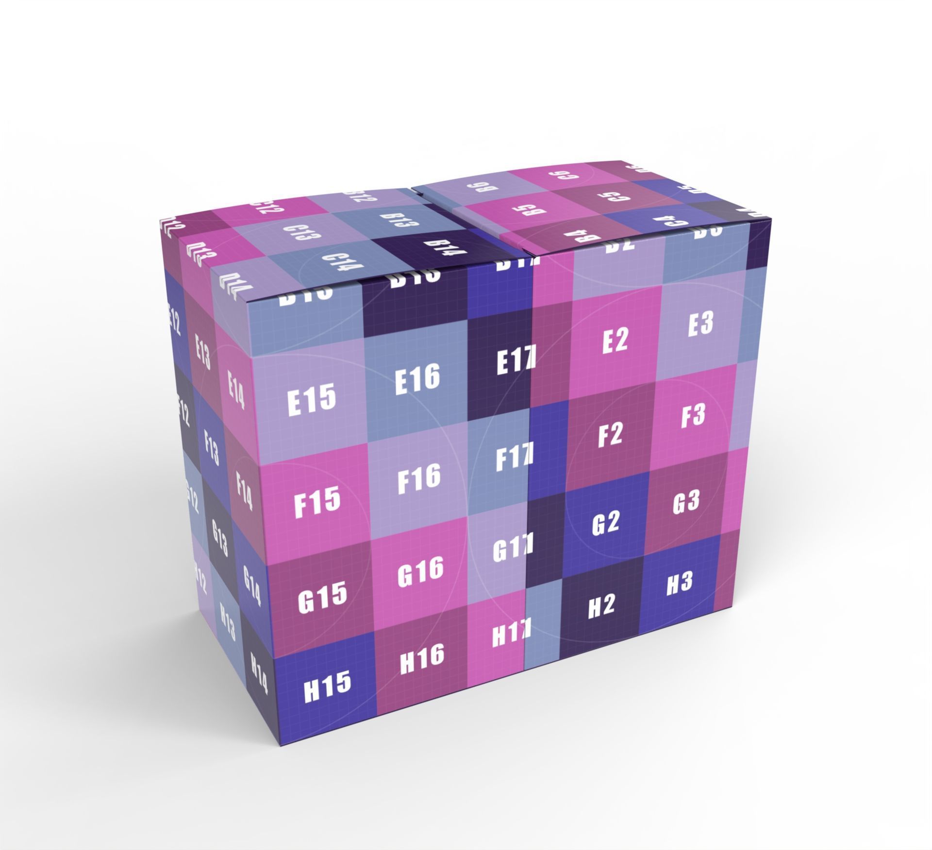 Double box packaging box 90x90x150mm Texture_6