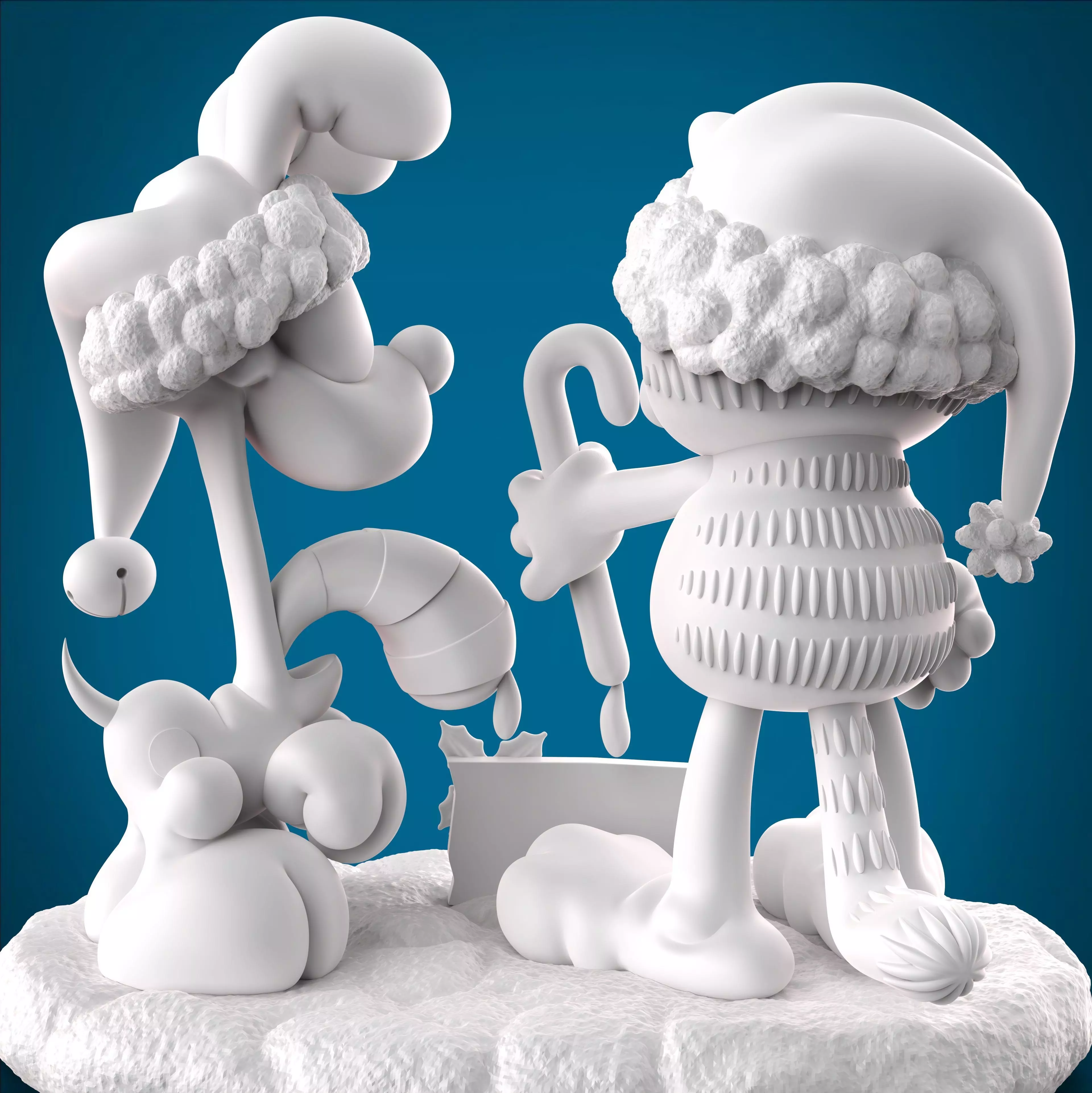 GARFIELD AND ODIE AT CHRISTMAS 3D print model_8