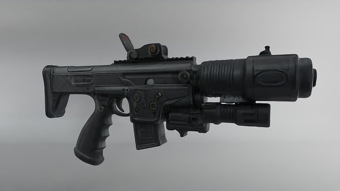 Tactical Blaster Low-poly 3D model