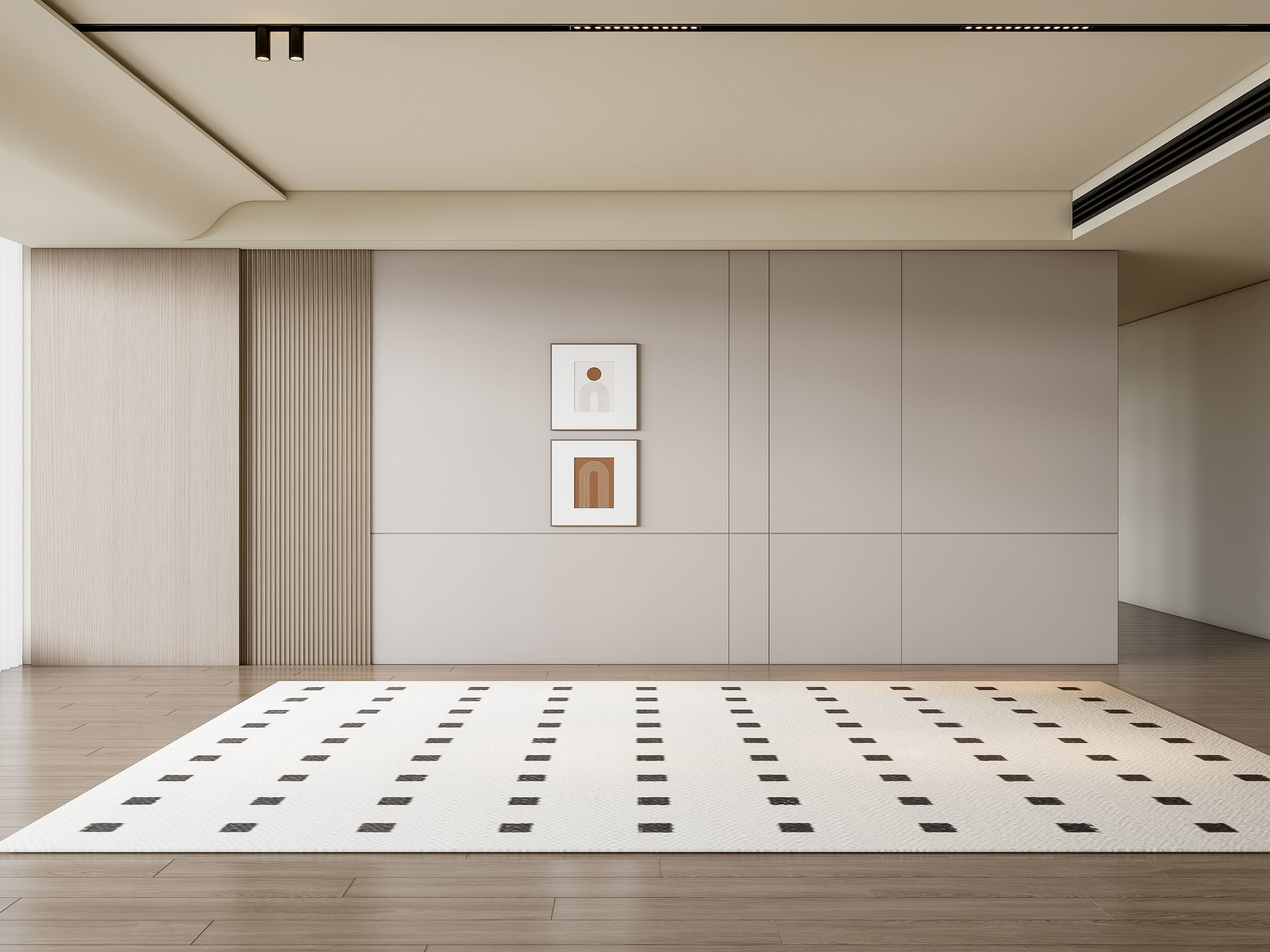 Sofa Coffee table Wall panel Living Combination 14 3D model_1