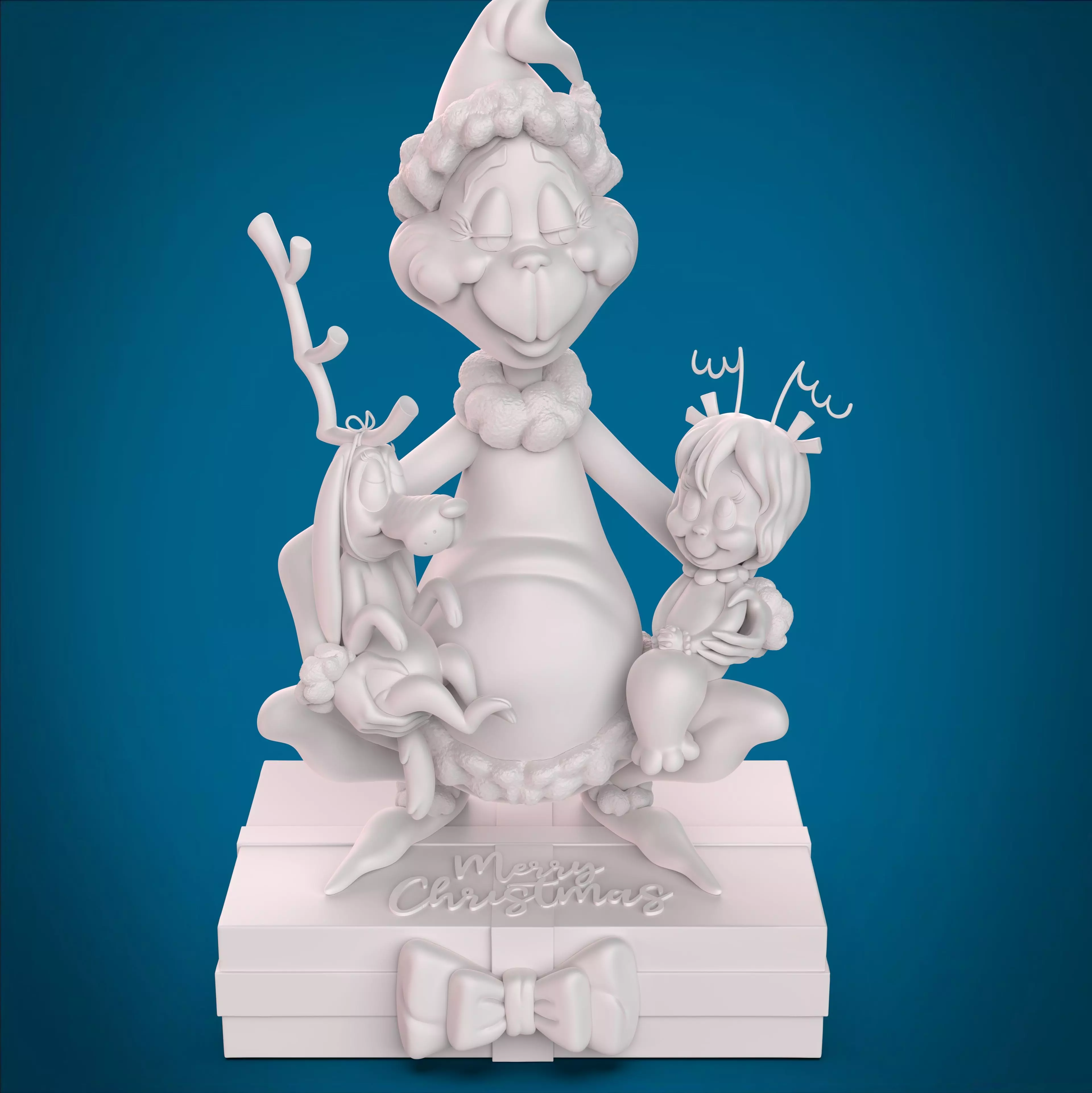 Diorama GRINCH MAX y CINDY LOU 3D print model_6
