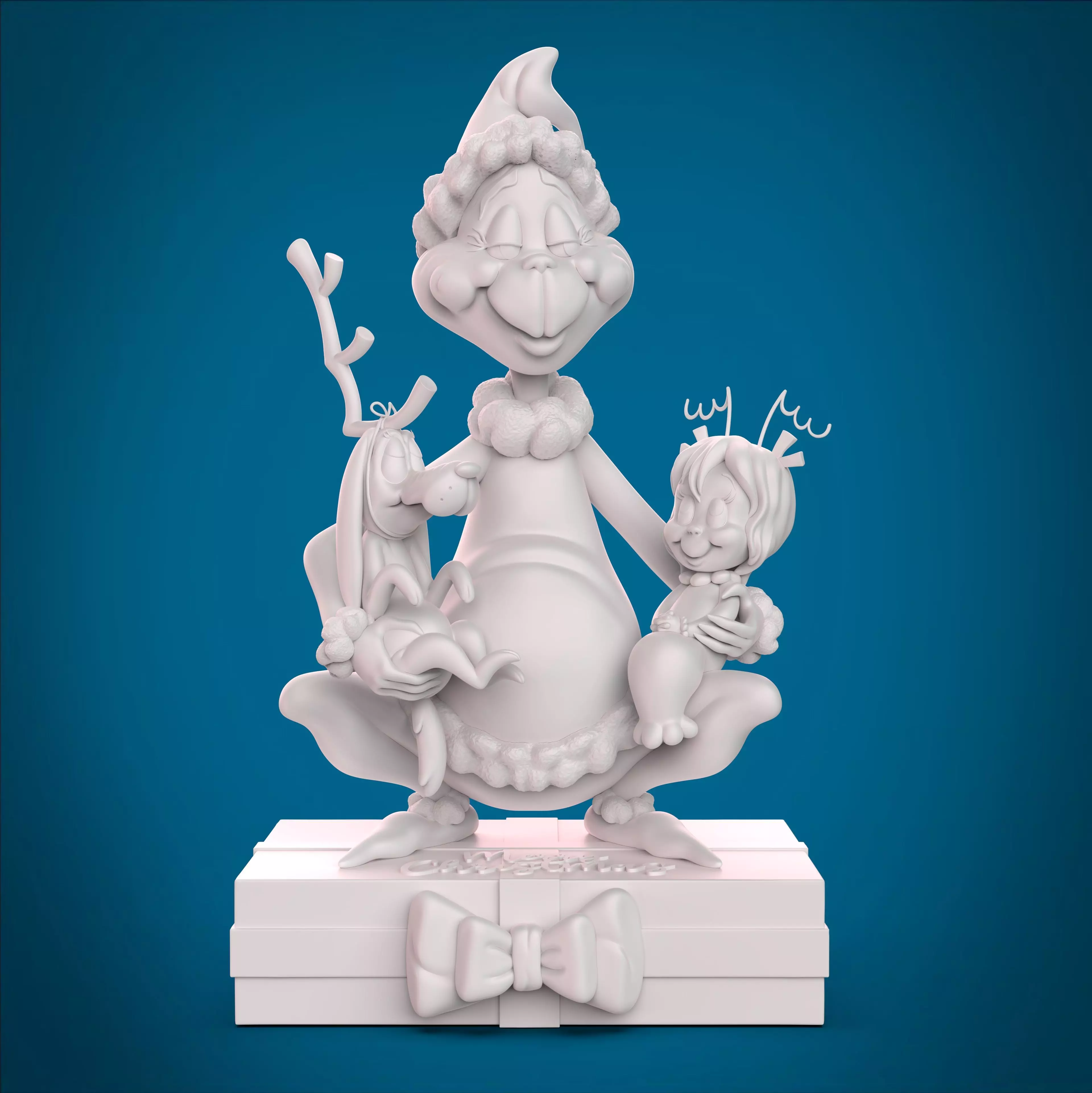 Diorama GRINCH MAX y CINDY LOU 3D print model_5