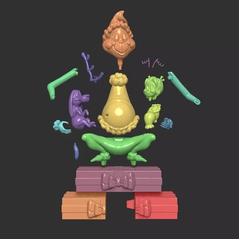 Diorama GRINCH MAX y CINDY LOU 3D print model_7