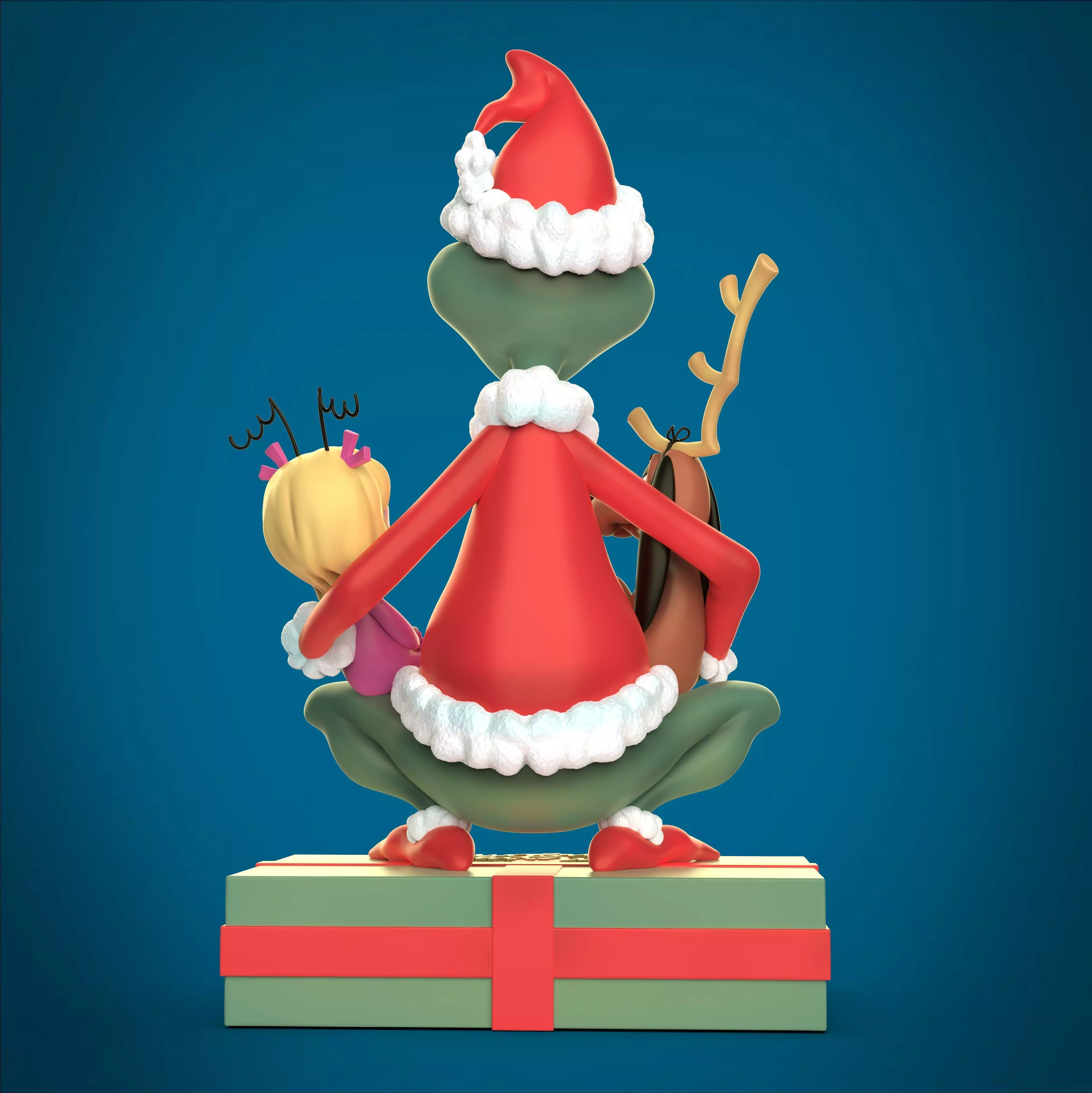 Diorama GRINCH MAX y CINDY LOU 3D print model_2