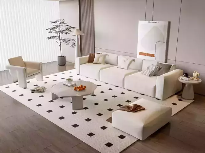 Sofa Coffee table Wall panel Living Combination 18