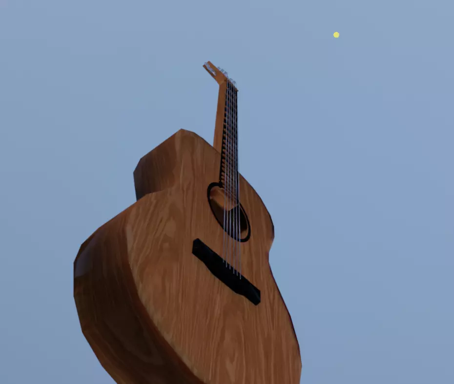 Acoustic guitar 3D model_0