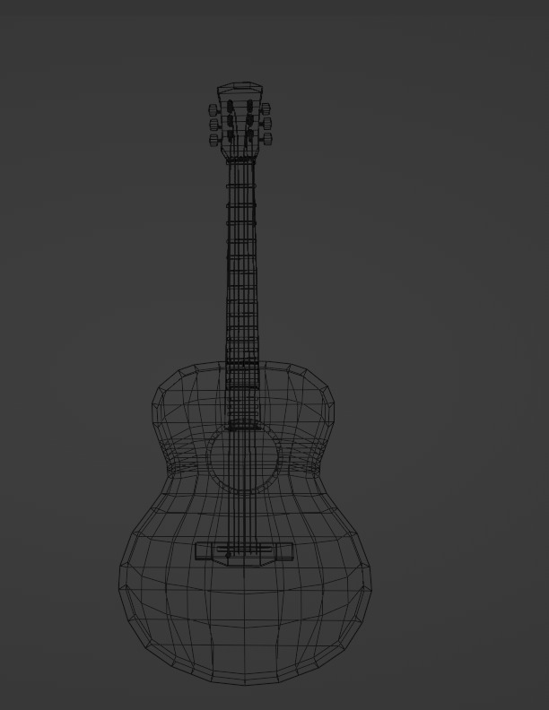 Acoustic guitar 3D model_3
