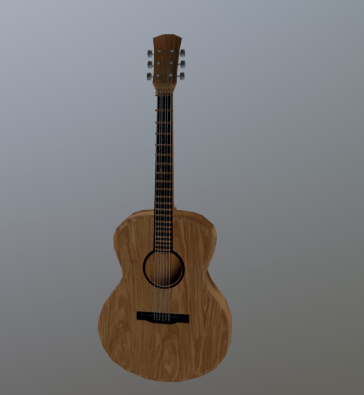Acoustic guitar 3D model_1