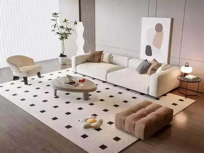 Sofa Coffee table Wall panel Living Combination 19