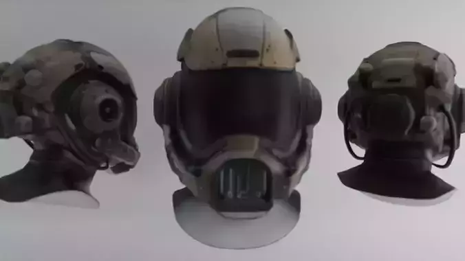 Futuristic Combat Helmet