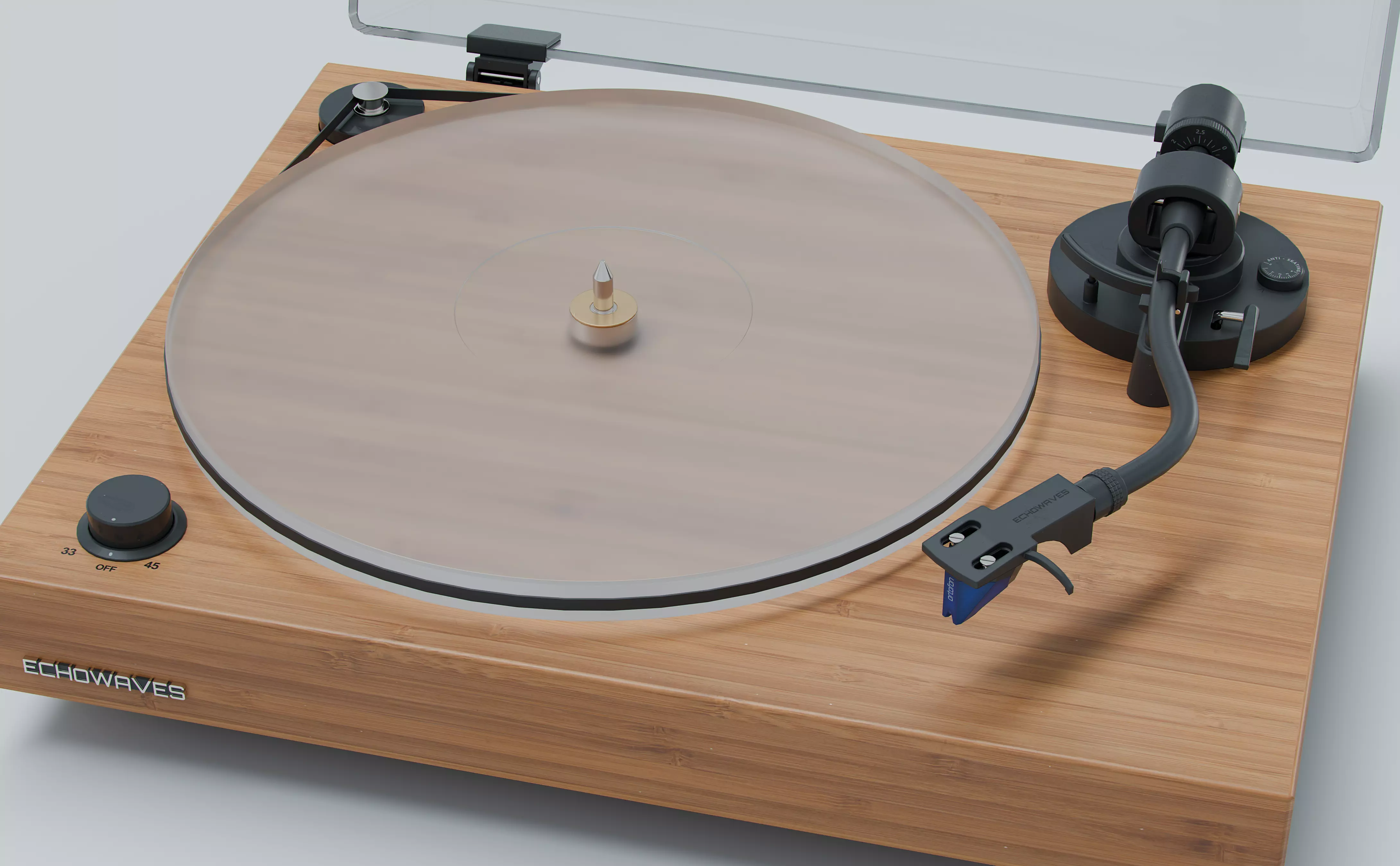 Real-time Record Player Turntable Low-poly 3D model Low-poly 3D model_0