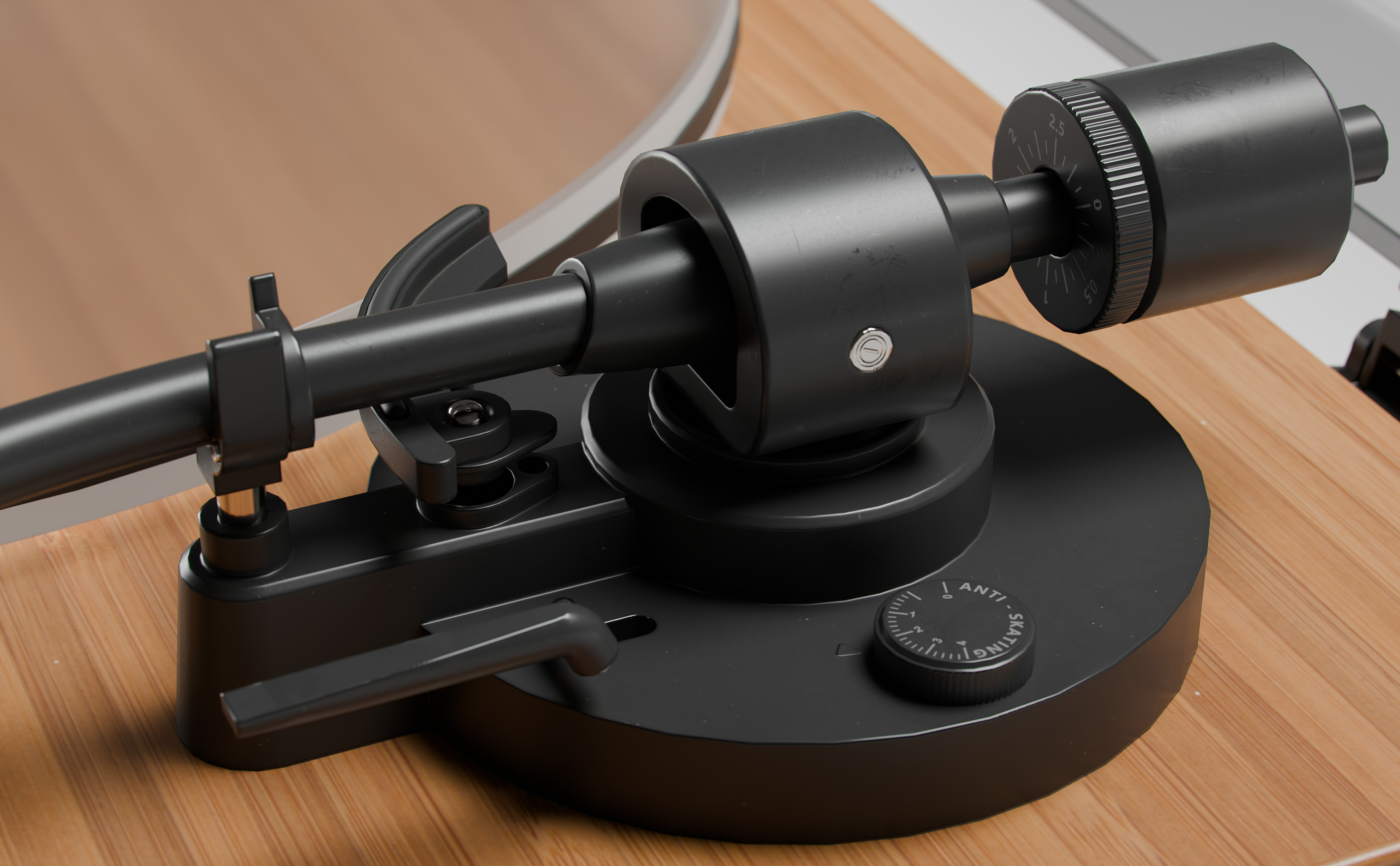 Real-time Record Player Turntable Low-poly 3D model Low-poly 3D model_7